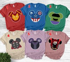 Avengers Mickey Ears Shirt, Superhero Shirt, Avengers Matching Family Shirt, Family Trip,Personalized Group Shirt, Matching Group Tee CYKH63 👏CONGRATULATIONS You have found an online shop with reasonable prices, amazing quality, and fast shipping  We offer shirts for VACATIONS, HOLIDAYS, EVENTS, FAMILY REUNIONS, BIRTHDAYS, MOTHER'S DAY, FATHER'S DAY, GRADUATIONS, FUNNY T-SHIRTS as well as CUSTOM T-SHIRTS.  💖Description💖  --About this T-shirt--  👉Our Adult Unisex T-Shirt brand is BELLA CANVAS Available in size: XS, S, M, L, XL, 2XL, 3XL, 4XL, 5XL - 100% Airlume combed and ringspun cotton (fiber content may vary for different colors) - Light fabric (4.2 oz/yd² (142 g/m - Retail fit - Tear away the label - Runs true to size  👉Our Youth Unisex T-Shirt brand is Gildan-Kids Heavy Cotton Tee Matching Family Shirt, Superhero Shirt, Family Shirts Matching, Family Reunions, Group Shirts, Family Shirt, Mickey Ears, Family Trip, Shirt Brand