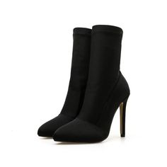 Black Boot Heels, Stiletto Ankle Boots, Silk Socks, Heel Stretch, Basic Boots, Danish Fashion, Peach Rose, Sock Boots, Slip On Boots