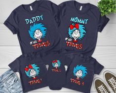 Thing 1 Thing 2 Thing 3 Shirt,Family Matching Shirt,Family Vacation Shirt,Thing Mom,Thing Dad, Birthday Party Shirt,Xmas Shirts  👏CONGRATULATIONS You have found an online shop with reasonable prices, amazing quality, and fast shipping  We offer shirts for VACATIONS, HOLIDAYS, EVENTS, FAMILY REUNIONS, BIRTHDAYS, MOTHER'S DAY, FATHER'S DAY, GRADUATIONS, FUNNY T-SHIRTS as well as CUSTOM T-SHIRTS.  💖Description💖  --About this T-shirt--  👉Our Adult Unisex T-Shirt brand is BELLA CANVAS Available i Blue Family Matching Shirts, Family Matching Blue Shirt, Customizable Blue Tops For Family Occasions, Family Vacation Shirts, 2 Birthday, Family Reunions, Birthday Party Shirt, Xmas Shirts, Vacation Shirts