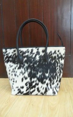 Handmade hair on real cowhide tote bag Black Bag With Cow Print For Everyday Use, Cow Print Leather Bag For Daily Use, Black Calf Hair Bag With Leather Handles, Black Calf Hair Rectangular Bag, Fur Tote Bag, Western Bag, Cowhide Handbags, Leather Duffel Bag, Leather Duffel