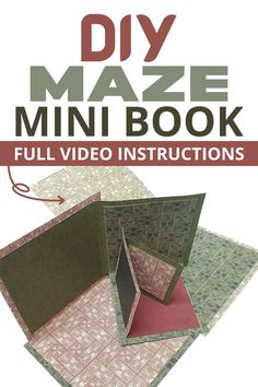 an open book with the title diy maze mini book full video instructions