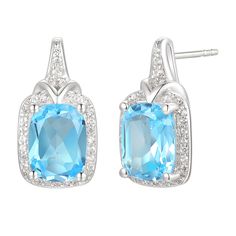 This attention-grabbing gemstone set features matching cushion-cut topaz earrings, pendant and ring in sterling silver. With lab created white sapphire accents, each piece gleams worn alone but truly shines worn together. Our gift sets go the extra mile, made for sharing with someone special. Triple a surprise or treat yourself to a little sparkle. | Cushion-Cut Blue Topaz & Lab Created White Sapphire Earring, Pendant Necklace & Ring Set | Sterling Silver | Size 6 | Helzberg Diamonds Sterling Silver Jewelry With Cushion Cut Gemstone Accents, Formal Blue Topaz Jewelry With Halo Setting, Cushion Cut Sterling Silver Earrings, Silver Cushion Cut Jewelry With Gemstone Accents, White Gold Cushion Cut Jewelry With Gemstone Accents, Classic Cushion Cut Blue Topaz Jewelry, Elegant Blue Topaz Cushion Cut Jewelry, Fine Jewelry With Halo Setting In Topaz, Formal White Topaz Jewelry With Cushion Cut