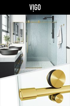 an image of a bathroom with gold fixtures