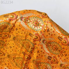 Orange Indian Brocade Silk Fabric By The Yard Wedding Dress Jacket Banarasi Costume Material Sewing DIY Crafting Curtain Upholstery Furnishing. This is a beautiful multi color banarasi pure silk brocade in floral design fabric in multi color (Orange with Fuchsia, Navy Blue, Olive Green) and Gold. ➤Fabric Type: Pure Silk Fabric (Tested the purity by the burn test) ➤Product : Brocade Dress Material ➤Color : Base color is Orange with Fuchsia, Navy Blue, Olive Green and Gold. ➤Width: 35 Inches ➤Cond Bohemian Brocade Dupatta For Wedding, Wedding Dress Jacket, Yard Wedding, Brocade Dresses, Etsy Wedding Dress, Sewing Diy, Dress Jacket, Silk Brocade, Gold Fabric