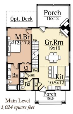 the first floor plan for this house shows the living area and dining room, as well as