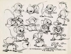 an image of cartoon mouses in various poses