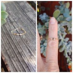 "Sweet and dainty moldavite and herkimer ring. Available in gold, rose gold, or Sterling silver. Genuine moldavite gemstone. Hand wired with love! Moldavite bead and herkimer are approx 3mm on gold filled, rose gold filled, or Sterling silver chain. Sweet and charming! Also available are moldavite with Libyan desert glass,kunzite, black tourmaline, and clear quartz! If you want a different stone just send me a message❤❤ You will see small inclusions in the moldavite gems because these are real. Wire Wrapped Moldavite, Moldavite Crystal, Moldavite Jewelry, Desert Glass, Zierlicher Ring, Ring Minimalist, Minimalist Ring, Black Tourmaline, Minimalist Rings