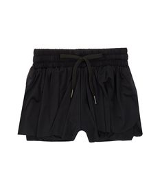 From GB&#x2C; these shorts feature:Mid riseElastic waistband with drawstringHigh cut sidesLined with shortsFlowy silhouetteNylon/spandexMachine wash/dry flatImported. Sporty Bottoms With Built-in Shorts For Playwear, Sporty Shorts With Adjustable Waist For Spring, Playwear Shorts With Elastic Waistband, Sporty Shorts With Adjustable Waist, Drawstring Shorts For Playwear In Spring, Athleisure Shorts With Elastic Waistband For Play, Drawstring Shorts For Spring Playwear, Sporty Stretch Shorts For Playwear, Spring Drawstring Shorts For Playwear