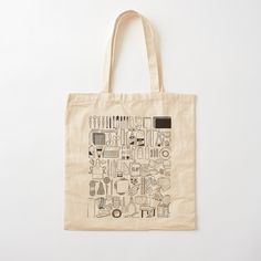 100% cotton reusable shopping carry bag with digital print on one side. Line drawing doodles of 85 art supplies that an art teacher, artist or crafter would use in his/her art room, perfect for your favorite art teacher or artist! Drawing Doodles, Line Art Design, Art Supply, Cotton Tote Bag, Black Tote, Carry Bag, Art Teacher, Print Tote, Black Tote Bag