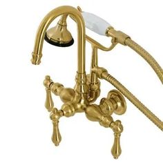 Aqua Vintage AE7 Wall Mount Clawfoot Tub Faucet Vintage Opulence, Clawfoot Tub Faucet, Clawfoot Tub, Tub Faucet, Hand Held Shower, Architectural Elements, Plumbing, Solid Brass, Faucet