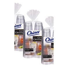 four bottles of cinet crystal ice tea