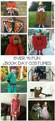 children's book day costumes with the title over 40 fun book day costumes