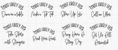 handwritten font and numbers in different styles