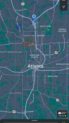 the atlanta map is shown on an iphone