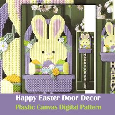 an easter card with the words happy easter door decor