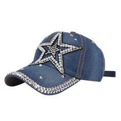 PRICES MAY VARY. One Size Fits Most: This ball cap is made to fit women head. Head circumference 22-22.8in, it has an adjustable closure for your comfortable fit Material: Breathable and skin friendly cotton denim, no lining. Cap visor and front decorated with flashy rhinestones and silver studs, looks full of personality Perfect Daily Hat: The perfect accessory to any outfit for any casual occasion. Show off your personality with these creative caps whether you’re at home, park, beach, bar, clu Bling Baseball Caps For Women, Trendy Snapback Baseball Cap With Rhinestones, Trendy Rhinestone Snapback Baseball Cap, Casual Adjustable Baseball Cap With Rhinestones, Casual Cap With Rhinestones, Casual Rhinestone Cap, Casual Snapback Baseball Cap With Rhinestones, Trendy Rhinestone Adjustable Baseball Cap, Casual Rhinestone Snapback Hat