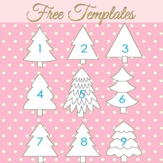 christmas tree templates with numbers to make it look like they are in the snow