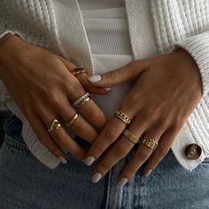 Baddest Of Them All, Mirror Mirror On The Wall, The Baddest, Mirror On The Wall, Ringe Gold, Everyday Rings, Gold Ring Stack, Jewelry Lookbook, Stacked Jewelry