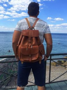 Leather Backpack, Leather Rucksack, Brown Leather Backpack, Sportsbag, Made in Greece from Full Grain Leather, EXTRA LARGE. Leather Backpack Men, Brown Backpack, Leather Backpack For Men, Brown Backpacks, Brown Leather Backpack, Leather Backpacks, Leather Rucksack, Men's Backpack, Full Grain Leather