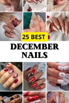 December Nail Designs, Daisy Acrylic Nails, 26 December, December Nails, Minimal Christmas, Long Nail, Christmas Nails Acrylic, Fall Nail Art, Christmas Trends