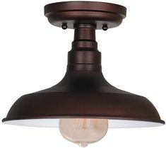 Design House 519884 Kimball 1 Semi Flush Mount Ceiling Light, Coffee Bronze Farmhouse Flush Mount Light, Farmhouse Style Lighting, Industrial Ceiling Lights, Industrial Ceiling, Modern Led Ceiling Lights, Light Fixtures Flush Mount, Farmhouse Lighting