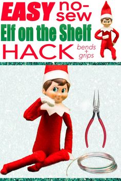 an elf is sitting next to a pair of scissors