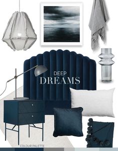 the color scheme is deep blue, and it's perfect to use in any room