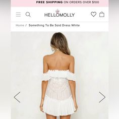 Brand New! Didn’t End Up Using For An Event. Currently Sold Out Online White Off-shoulder Mini Dress For Brunch, White Off-shoulder Dress With Ruffles, White Off-shoulder Ruffled Dress, White Off-shoulder Dress For Day Out, White Flirty Mini Dress With Lace Trim, Flirty White Mini Dress With Lace Trim, White Off-shoulder Feminine Dress, White Feminine Off-shoulder Dress, Feminine White Off-shoulder Dress