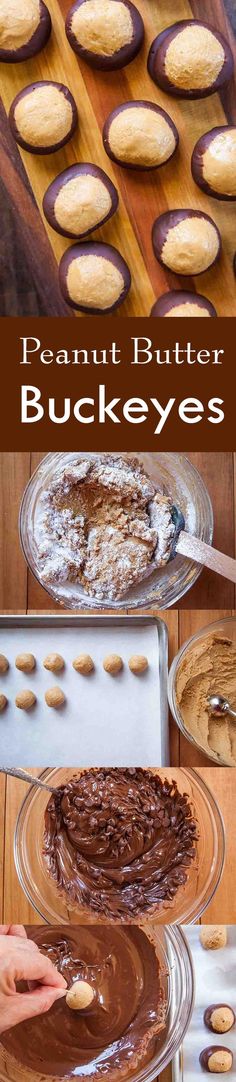 peanut butter buckeyes are being made and ready to be baked in the oven