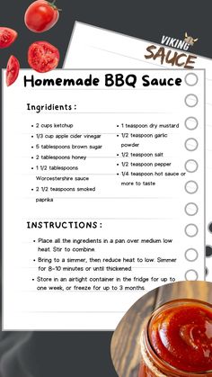 a recipe for homemade bbq sauce with instructions