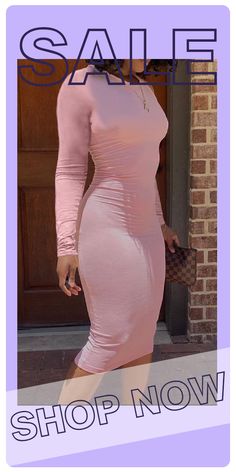 Pink Casual Solid Split Joint O Neck Pencil Skirt Dresses 2023 Pink, Pencil Skirt Dress, Dresses Online, Buy Now, Pencil Skirt, Casual Dresses, Split, Cocktail Dress, Bodycon Dress