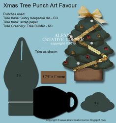 a paper christmas tree and other items to make it look like an ornament