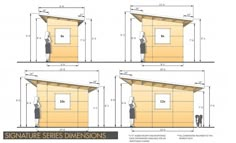 the side view of a shed with measurements