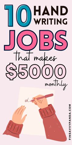 a hand writing jobs that makes $ 5000 per month