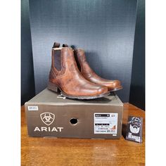 Ariat Mens Midtown Rambler Barn Brown Square Toe 6" Boots 10019868 Size 11.5. The Box Has Slight Damage, But Is Still In Good Condition. Rugged Slip-on Boots With Branded Insole, Rugged Chelsea Boots With Moc Toe And Goodyear Welt, Rugged Moc Toe Chelsea Boots With Goodyear Welt, Rugged Chelsea Boots With Goodyear Welt And Moc Toe, Rugged Plain Toe Chelsea Boots For Outdoor, Rugged Chelsea Boots With Plain Toe For Outdoor, Rugged Outdoor Moc Toe Chelsea Boots, Rugged Moc Toe Chelsea Boots For Outdoor, Western Style Slip-on Work Boots For Outdoor