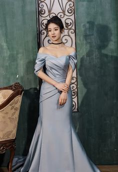 Elegant Off-shoulder Fitted Satin Dress, Formal Satin Mermaid Dress For Prom Season, Fitted Satin Bridesmaid Mermaid Dress, Fitted Off-shoulder Bridesmaid Dress For Evening, Fitted Off-shoulder Bridesmaid Dress, Off-shoulder Mermaid Dress For Prom Evening, Fitted Off-shoulder Satin Evening Dress, Off-shoulder Fitted Bridesmaid Dress For Prom, Fitted Off-shoulder Bridesmaid Dress For Prom