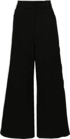 Black Straight Leg Culottes, Black Cotton Wide Leg Culottes, Black Wide Leg Cotton Culottes, Chic Black Cropped Wide Leg Pants, Juun J, Black Wide Leg Trousers, Wide Leg Trousers, Black Cotton, Fashion Branding