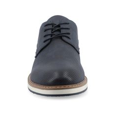 Meet the Leon dress shoe from Vance Co., a refined and comfortable choice featuring a 1-inch block heel, lace-up closure, and round toe design. Crafted with faux leather, fabric lining, and a 12 mm Tru Comfort Foam™ footbed, it provides both style and cushioned support for various occasions. The rubber outer sole ensures reliable traction, making the Leon a sophisticated and practical addition to your footwear collection. Spring Low-top Oxford Dress Shoes, Oxford Lace-up Shoes For Business Casual In Spring, Spring Oxford Lace-up Shoes For Business Casual, Spring Brogue Detailed Lace-up Dress Shoes, Spring Dress Shoes With Brogue Detailing And Lace-up, Spring Dress Shoes With Brogue Detailing, Spring Lace-up Dress Shoes With Brogue Detailing, Spring Oxfords With Laces And Plain Toe, Spring Formal Oxfords With Laces