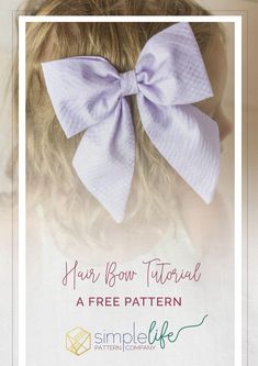 Hair With Bow, Hair Bow Instructions, Pinwheel Bow, Sailor Bow, Bow Template