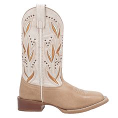 The Lydia stockman boot from Laredo is an ideal choice for cowgirls. Its bold Western stitching, adorned with studs along the shaft, creates a vibrant and playful design. Complete with a comfortable removable orthotic, broad square toe, rubber outsole, and stockman heel, it combines style with comfort for an authentic Western look. Size: one size.  Color: Beige.  Gender: female.  Age Group: adult.  Pattern: embroidered. Slim Calf Boots, Ankle Cowgirl Boots, Cowgirl Shoes, Cowgirl Boots Square Toe, Turquoise Boots, Dingo Boots, Festival Boots, Cowboy Ankle Boots, Western Shoes