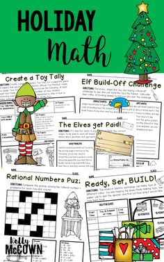 christmas themed holiday math packet for students to practice numbers and check out the holidays theme