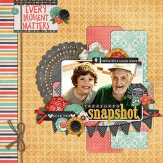 a scrapbook page with an older man and child