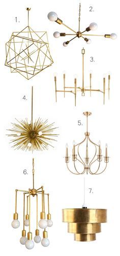 chandeliers that are all gold and white