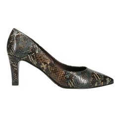 Luxurious snakeskin embossing textures the exterior of this sharp pointed toe pump that can be dressed up or down for any occasion. Size: 6.5.  Color: Brown.  Gender: female.  Age Group: adult. Backless Loafers, Kitten Heel Shoes, Loafer Shoes Women, Silver Pumps, Casual Dress Shoes, Casual Flat Shoes, Pumps Shoes, Pump Dress, Brown Shoe