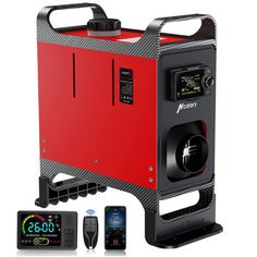 an image of a red and black portable generator