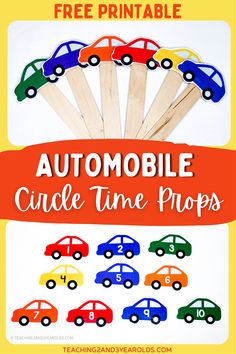 the printable car counting game for toddlers to learn how to count on cars