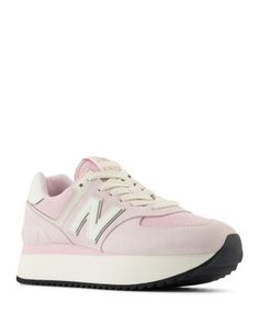 New Balance Women's 574+ Running Sneakers New Balance Platform Sneakers, New Balance Pink Shoes, Womens New Balance Shoes, New Balance Pink Sneakers For Spring, New Balance 574 Platform, Women’s Sneakers, Luxury Pink New Balance Sneakers, Light Pink New Balance Shoes, New Balance Shoes Women