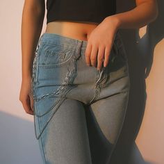 Metals Type: Zinc Alloy Gender: Women Material: Metal Metal Color: Silver Punk Trousers, Chain Jeans, Strap Jeans, Jeans Chain, Casual Punk, Hipster Jeans, Pant Chains, Belt Chain, Jeans Pant