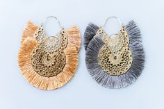 Fringe Earrings/Boho Earrings/large circle fringe tassel gold earrings/ gold fringe/grey fringe Bohemian Tassel Earrings With Fringe, Summer Gold Tassel Earrings, Gold Fringe Earrings For Summer, Silver Bohemian Tassel Earrings With Fringe, Gold Fringe Tassel Earrings For Festival, Bohemian Gold Tassel Earrings With Fringe, Gold Bohemian Tassel Earrings With Fringe, Bohemian Gold Fringe Earrings, Gold Bohemian Earrings With Fringe