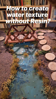 miniature water diorama Water Diorama How To Make, Diorama Ideas Diy, Dollhouse Upcycle, Biome Diorama, River Diorama, Miniature River, Diorama Tutorial, Miniature Waterfall, Dnd Mini